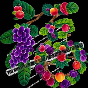 紫气东来多子多福贴纸客厅背景墙装饰门窗冰箱防晒自粘贴家居装饰