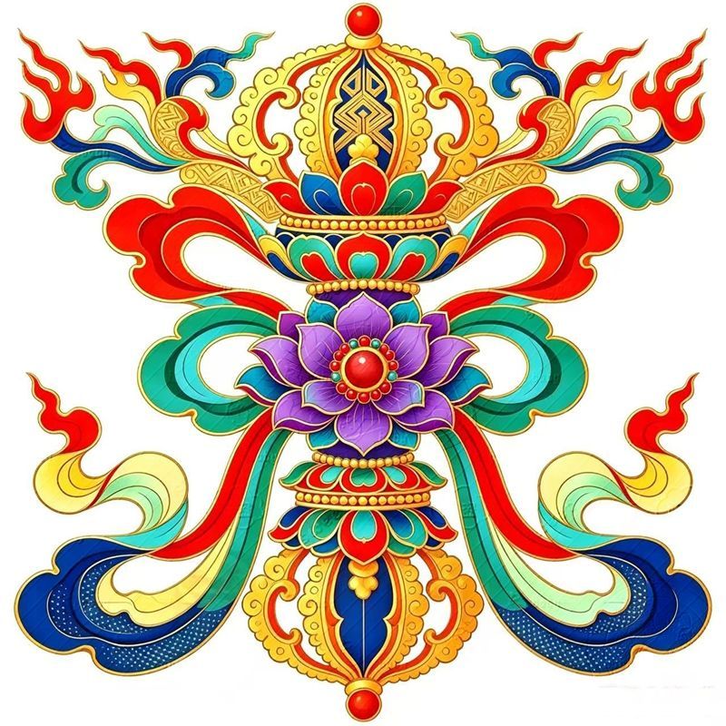 新款国潮法器花纹图案贴画客厅玄关室内墙面冰箱橱柜门窗自粘装饰
