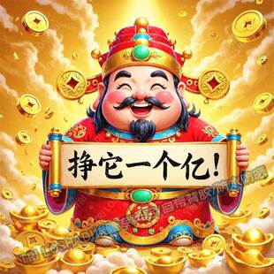 今年挣他一个亿暴富好运贴画海报墙上客厅春节贴纸车身遮瑕防水贴