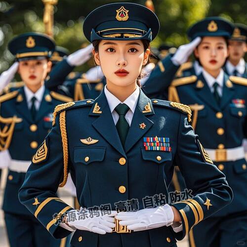 爆款高清英姿飒爽女兵海报贴画客厅宿舍防水装饰画寝室床头墙贴纸