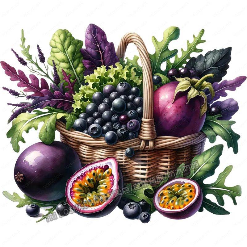 新鲜水果篮子厨房冰箱贴画墙面门窗装饰贴纸橱柜餐厅瓷砖自粘贴花