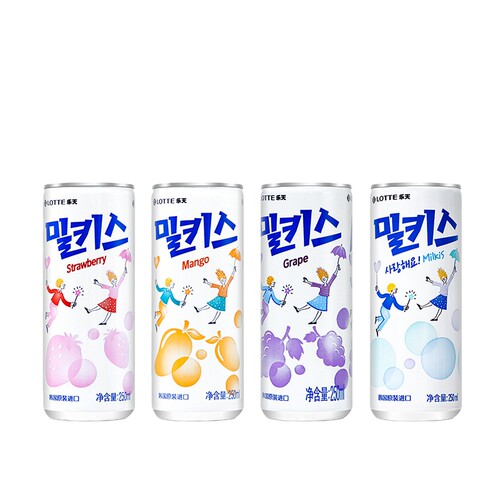 乐天 milkis妙之吻牛奶碳酸饮料乳酸菌味 罐装汽水易拉罐
