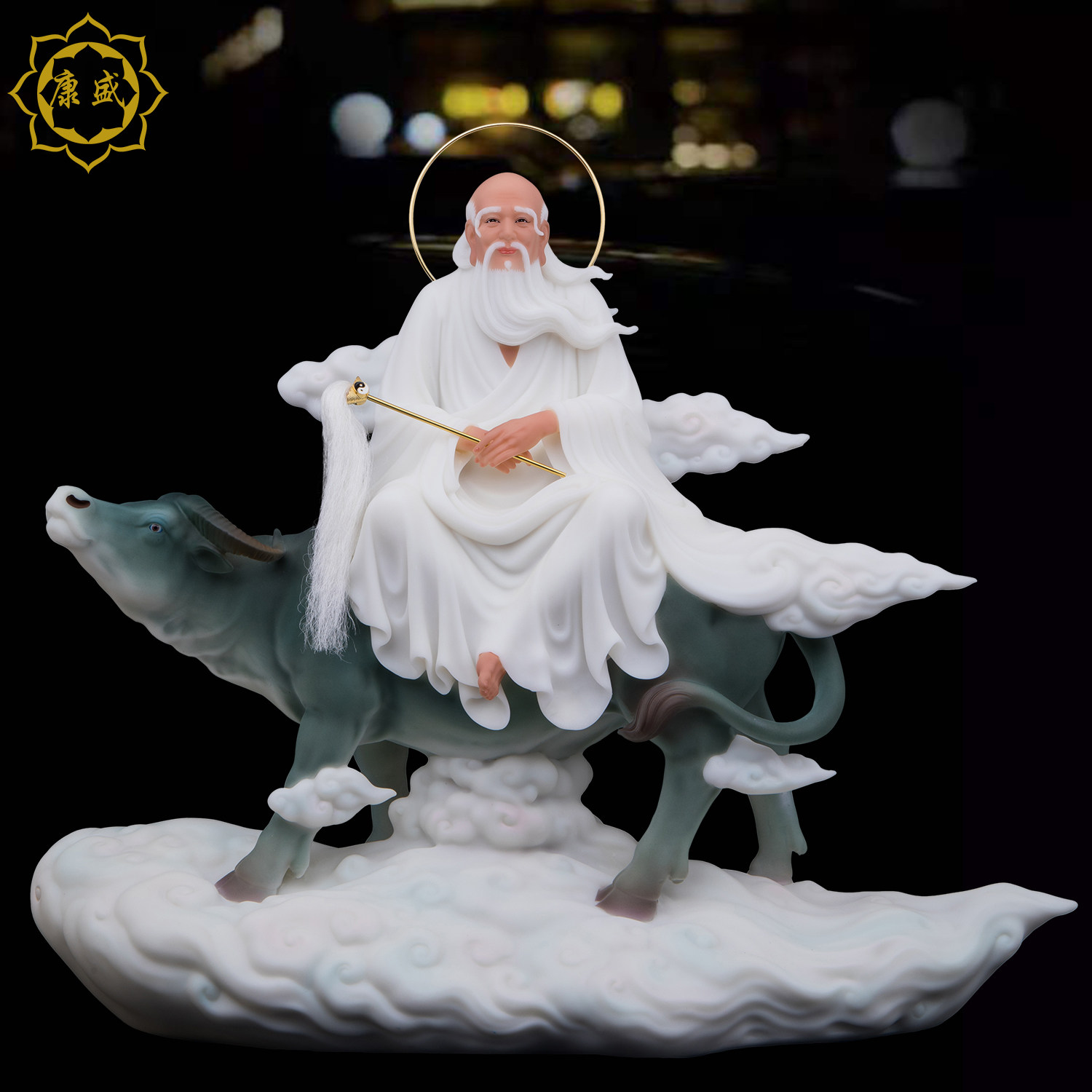 骑牛老子像紫气东来老子太上老君神像道德天尊汉白玉家用供奉摆件