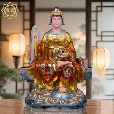 地母娘娘神像大帝之母坐山后土娘娘后土元君树脂彩绘家用供奉摆件
