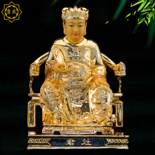 灶王爷神像 全铜鎏金灶神像道家厨房灶王爷灶君铜像居家摆件