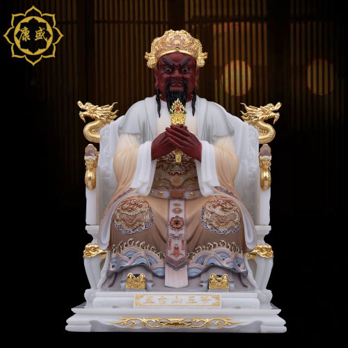 广济龙王神像汉白玉家用摆件