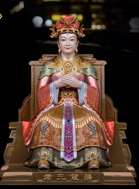 碧霞元君神像铜彩泰山娘娘铜像祝福泰山奶奶佛像中式供奉家用摆件