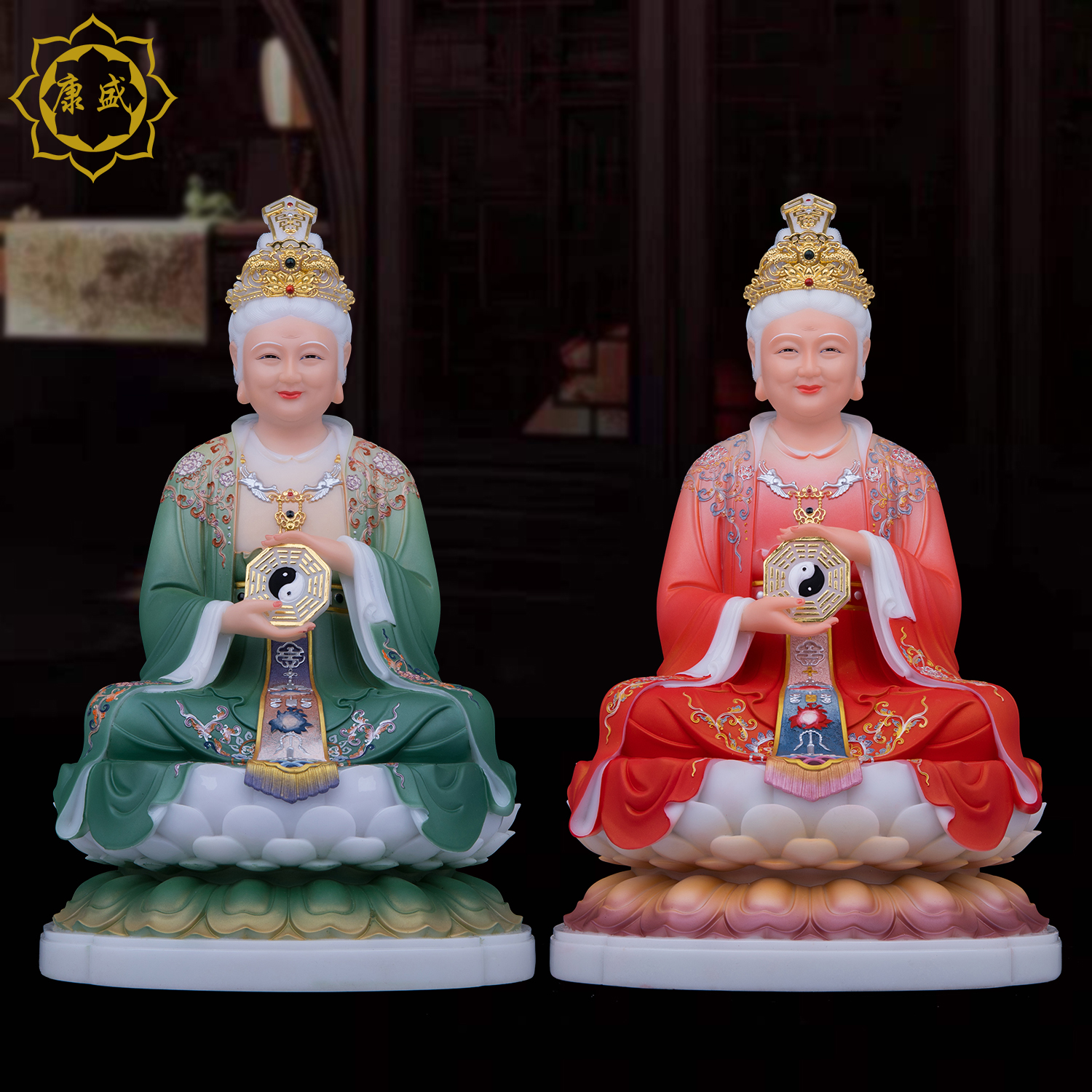 无生老母神像汉白玉家用摆件