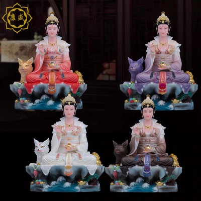 九尾娘娘神像汉白玉家居摆件