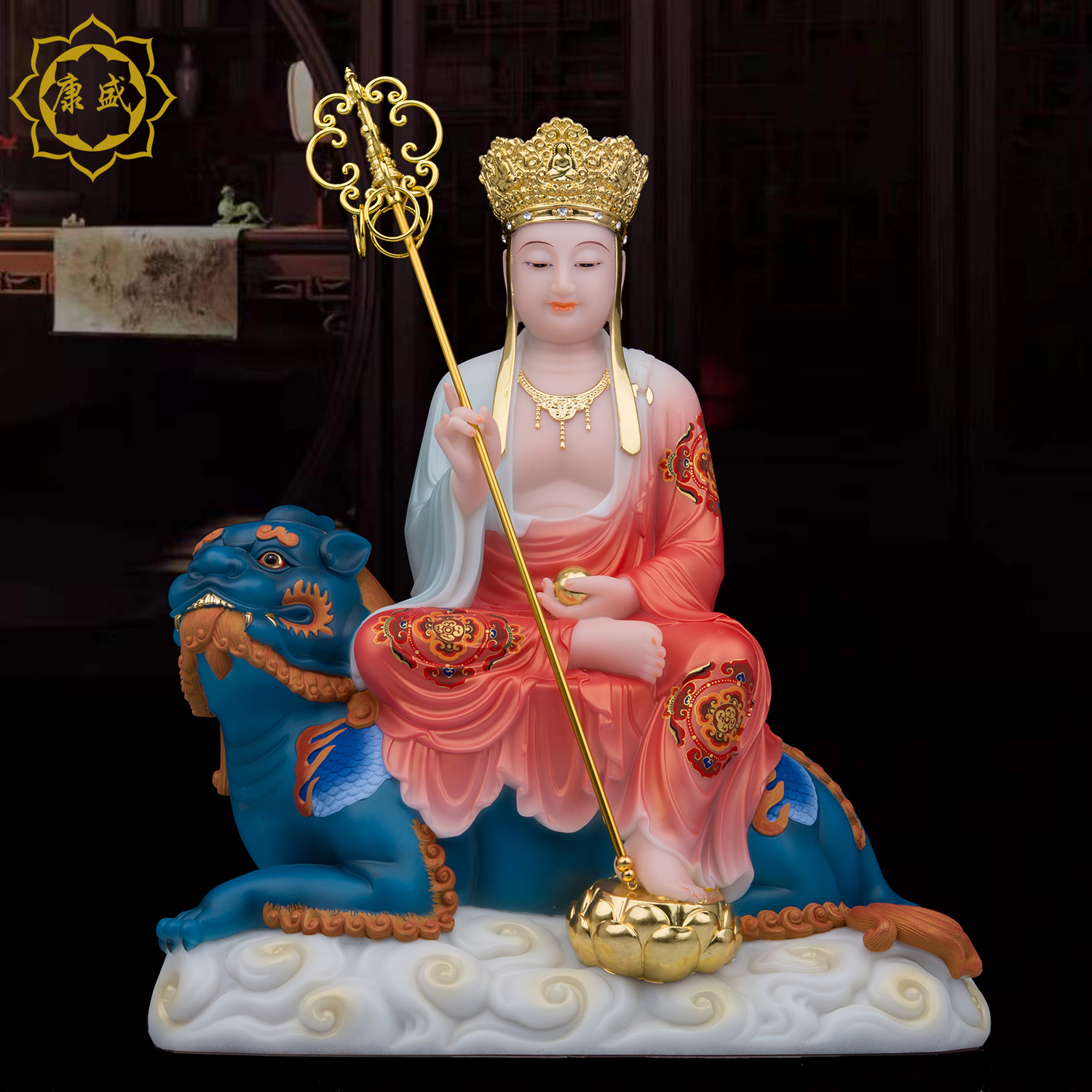 地藏王菩萨佛像汉白玉家用摆件