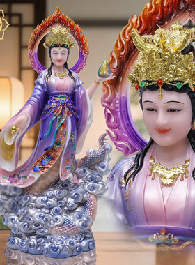 新品女娲娘娘神像汉白玉大帝之母传世女神女娲补天家用供奉摆件