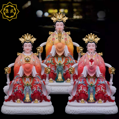 三霄娘娘神像眼光娘娘泰山娘娘碧霞元君像汉白玉云霄琼霄碧霄摆件