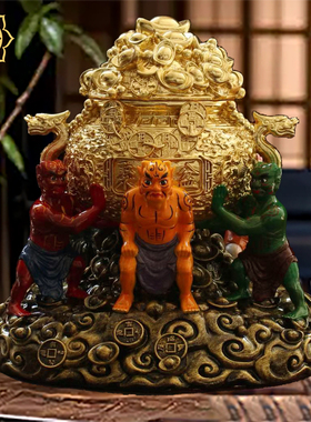 五灵公神像五鬼运聚宝盆五方贵人东南亚人物树脂摆件招财装饰品