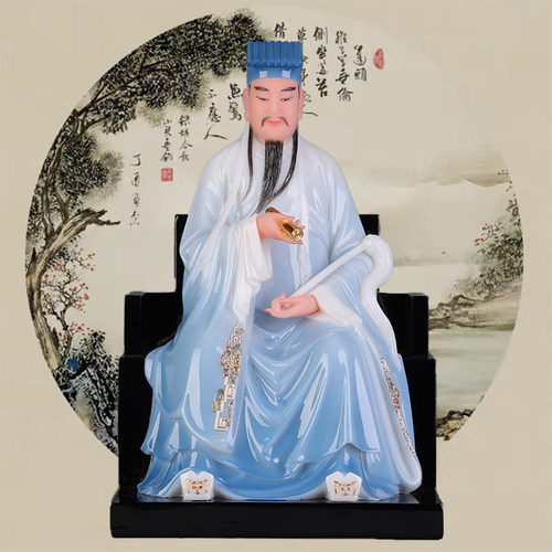 吕洞滨神像家用摆件汉白玉