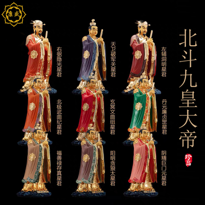 北斗星君神像铜鎏金摆件