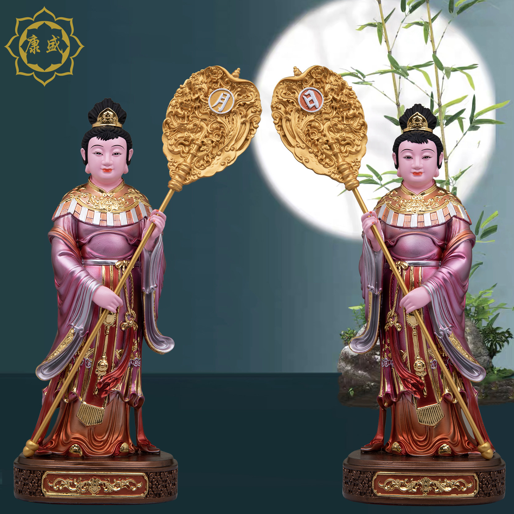 12/16寸左右宫女仙女像玉帝王母侍女神像树脂彩绘家居供奉摆件