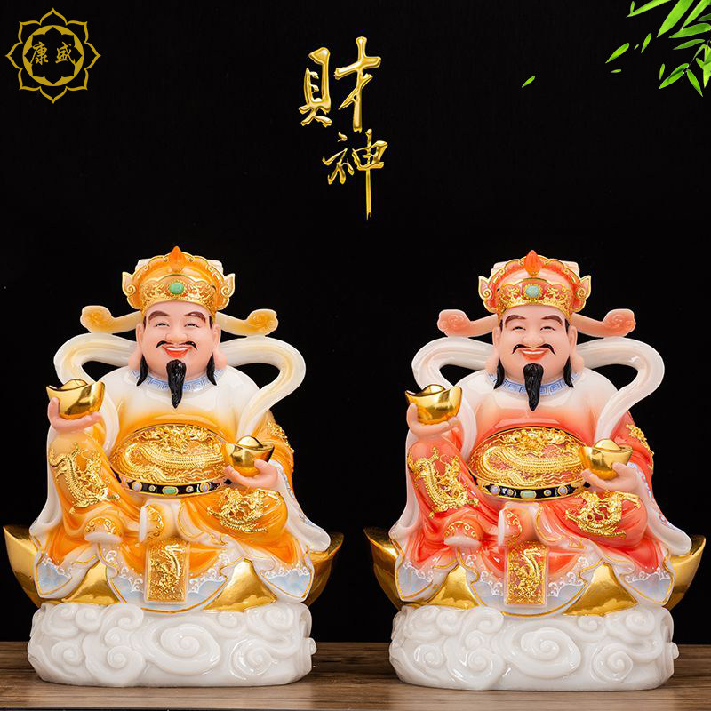 财神爷佛像汉白玉家用摆件