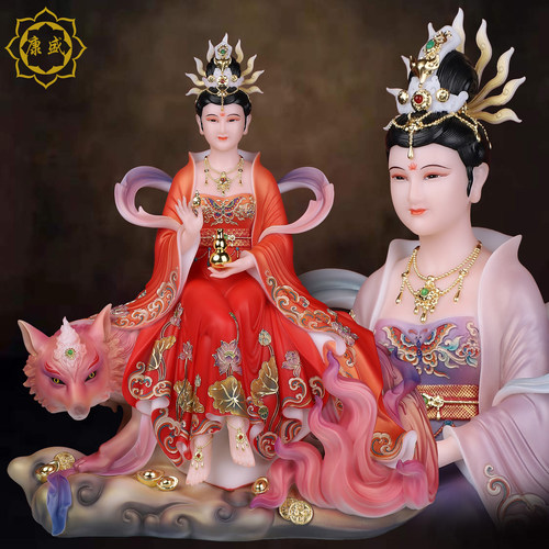 九尾狐像汉白玉家用摆件