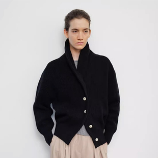 NOTHING WRITTEN毛衣开衫女2024秋冬新款慵懒风MOONDAL羊毛针织衫