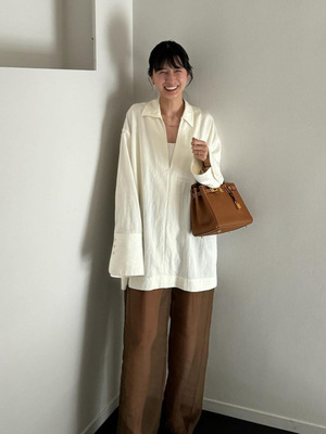 宽松通勤套头长袖衬衫