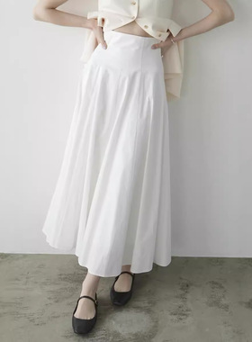 nothing written半身裙女25新款韩小众高腰复古显瘦中长款A字伞裙