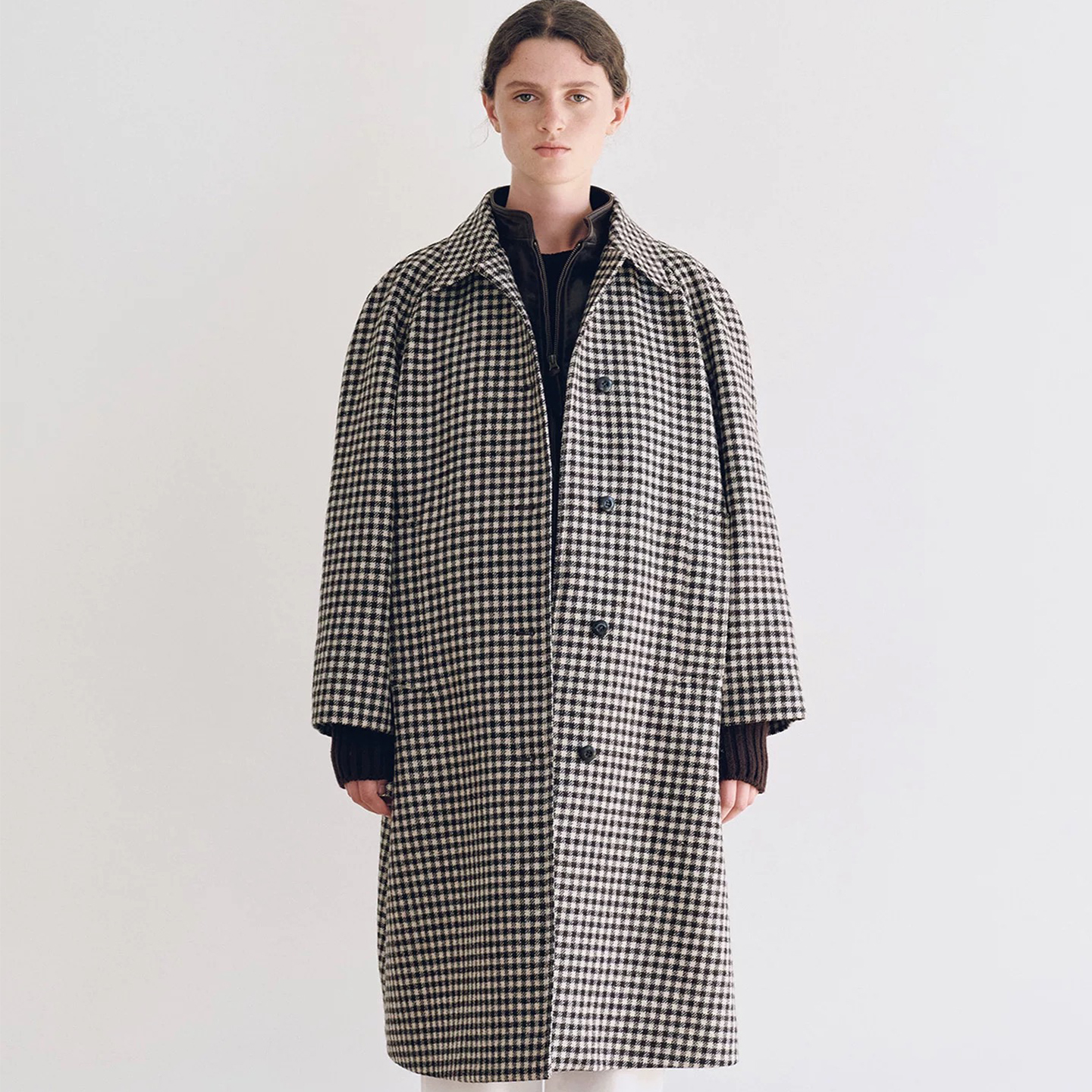 nothing written中长款羊毛大衣女2025冬季新款高级格子毛呢外套