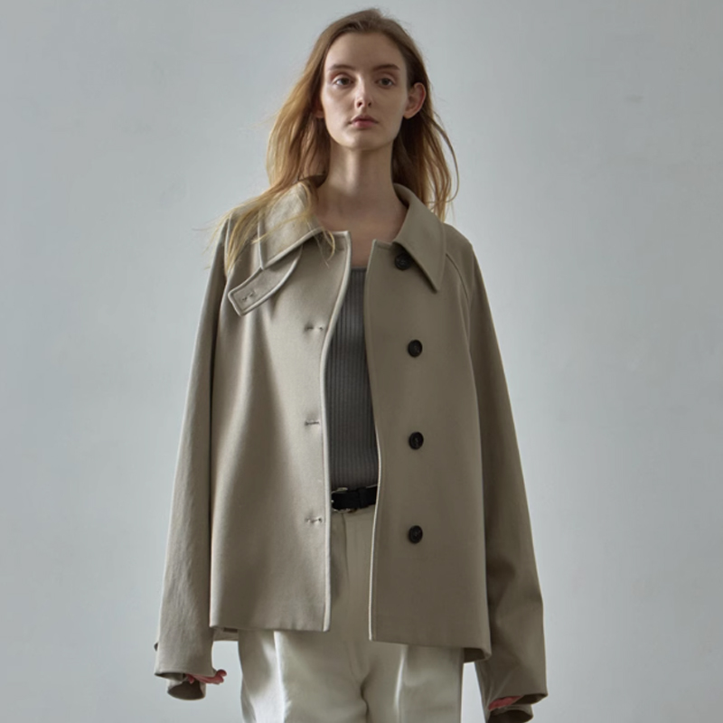 nothing written风衣外套女25春秋新款facadepattern短款立领大衣