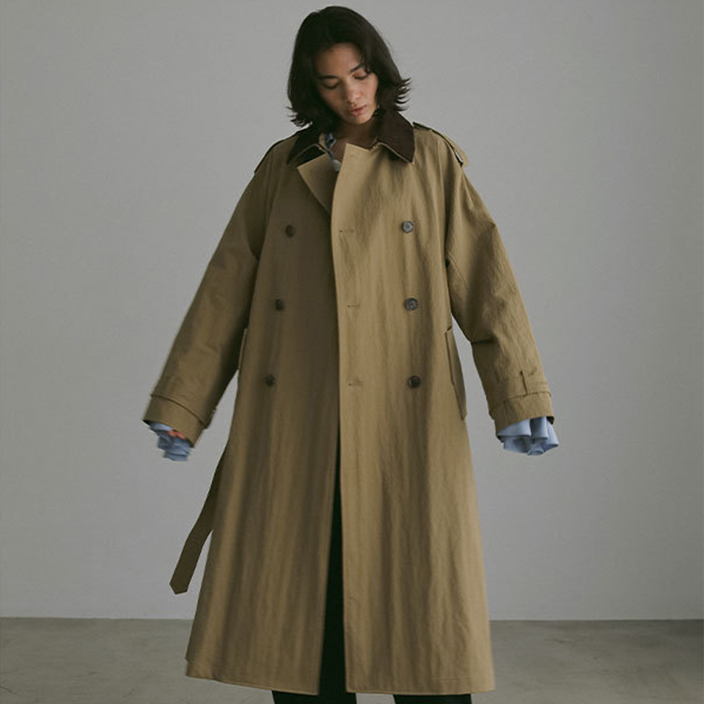 长款风衣宽松工装外套