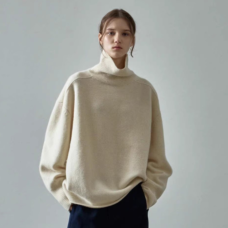 高领通勤宽松羊毛慵懒风毛衣