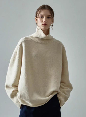 清仓Facade pattern高领羊毛毛衣女秋冬nothingwritten宽松针织衫