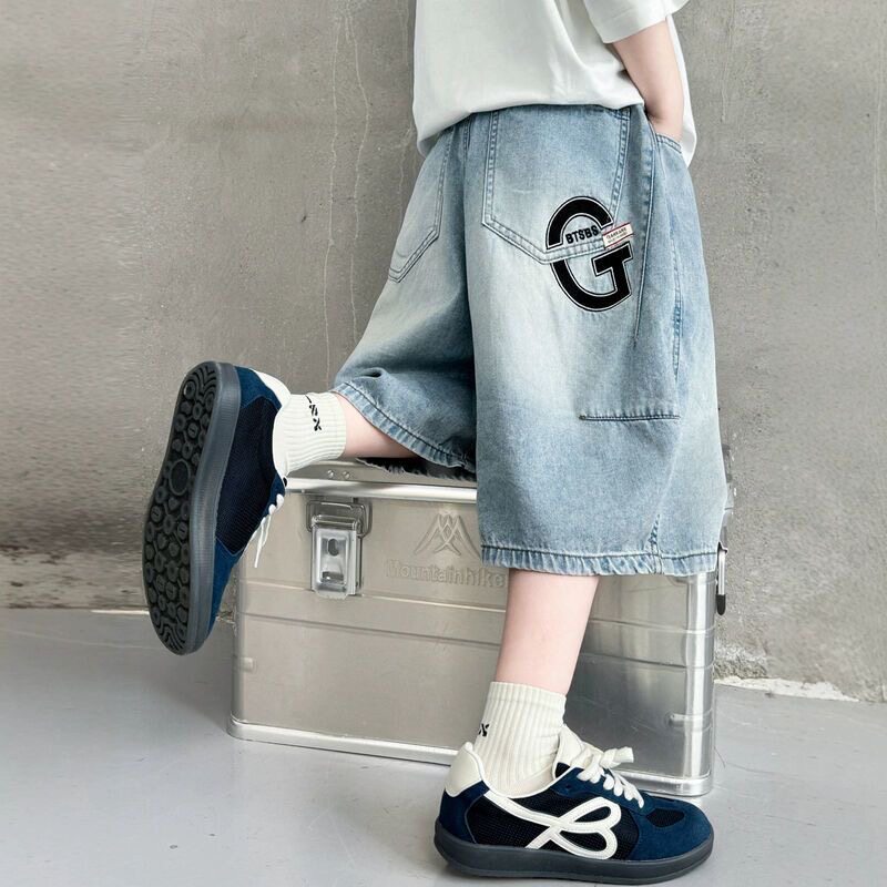 男童牛仔短裤夏季薄款外穿七分裤韩版休闲帅气中裤儿童夏装裤子潮