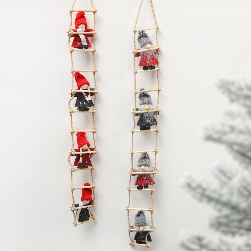 圣诞节爬梯老人挂件圣诞树装饰