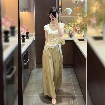 RIERA新中式小众独特别致上衣阔腿裤裙国风套装裙两件套夏季搭配