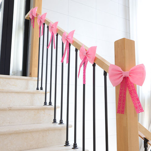 婚房布置楼梯挂饰扶手喜字拉花