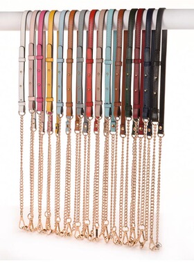 包包带子配件带斜挎可调节mk包包肩带单买金属链条包带真皮细肩带