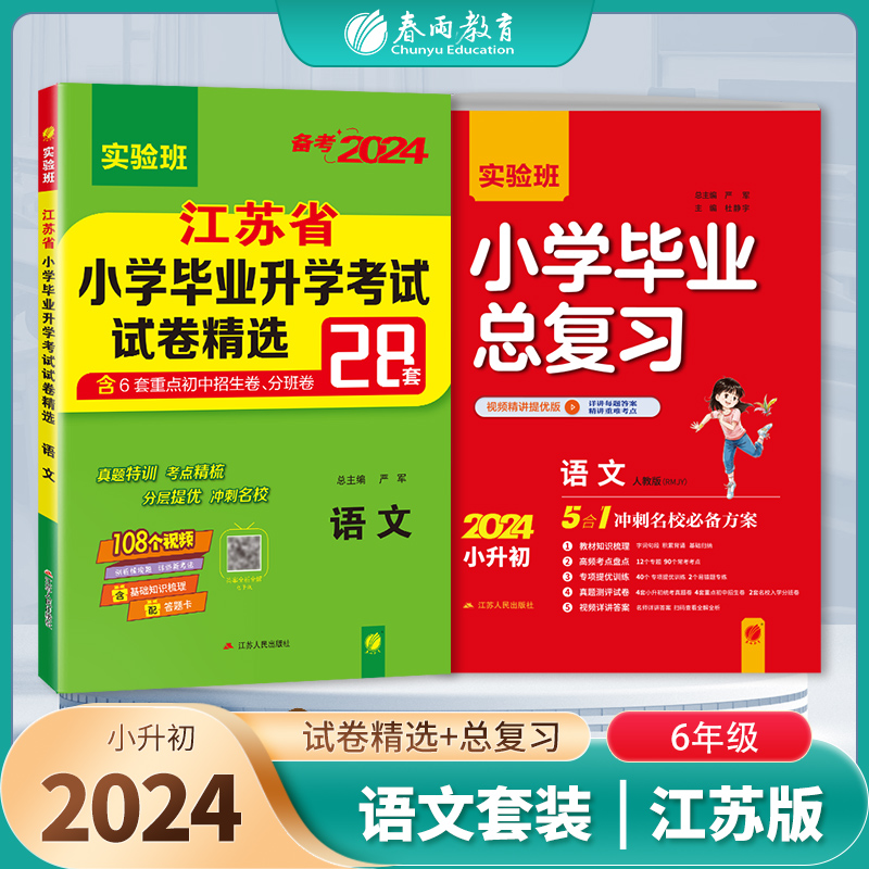 实验班小学毕业总复习+江苏省小学毕业升学考试试卷精选语文 2024年新版小升初六年级小考基础知识梳理系统总复习真题卷招生卷