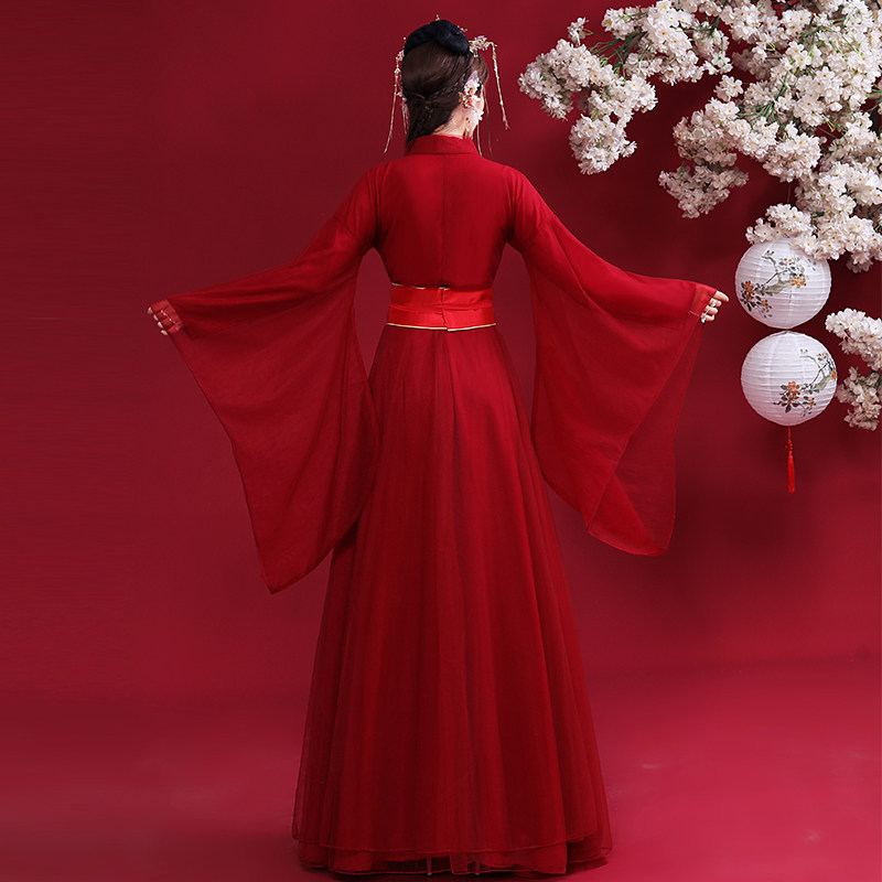 HANFU 고대 의상 여성 중국 스타일 슈퍼 요정 원래 부모-자식 학생 우아한 전통 축제 댄스 공연 의상