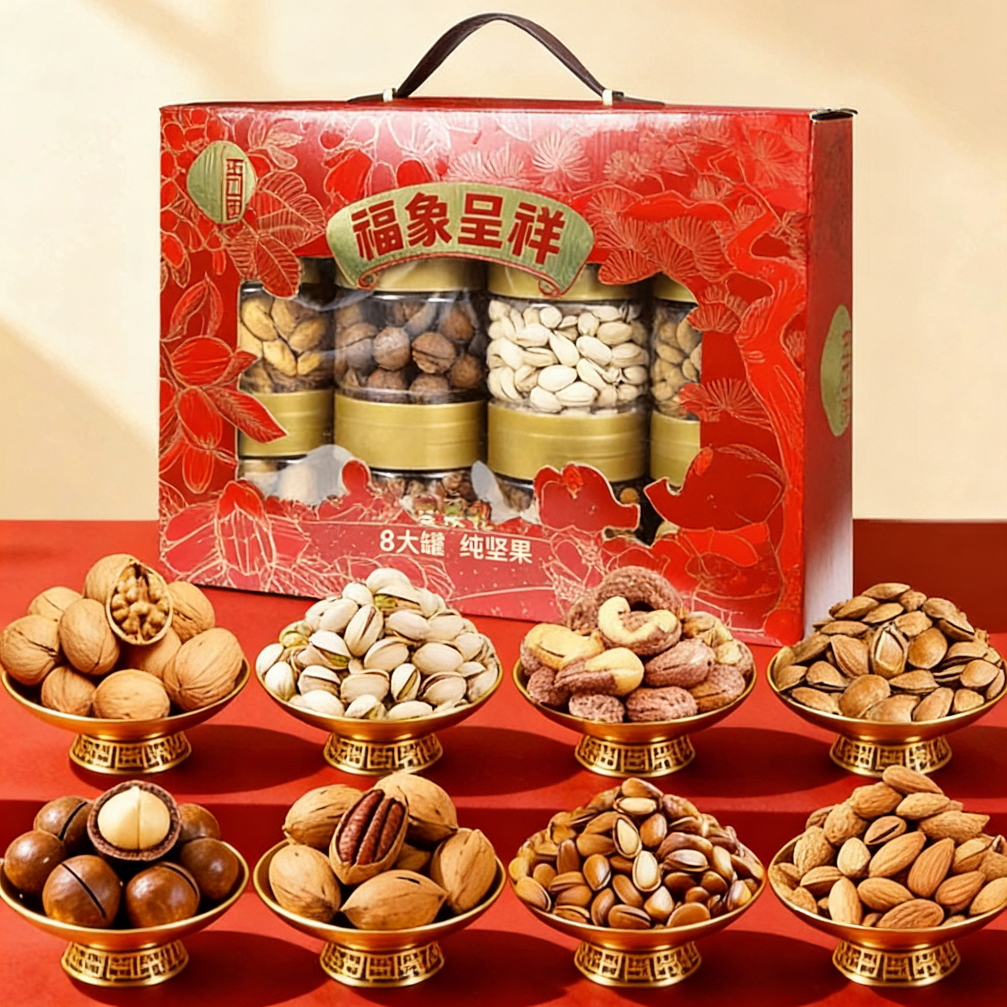 坚果礼盒年货礼盒纯坚果拜过年礼盒走亲戚送礼伴手礼团购罐装,零食/坚果/特产,坚果礼盒,淘宝优惠券,粉丝福利购,淘宝优惠卷