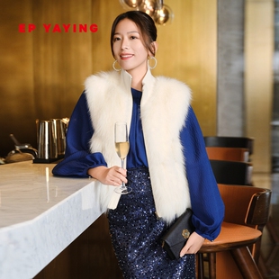 商场同款 皮草马甲 1002A 老钱风狐狸毛皮小坎肩 EP雅莹女装