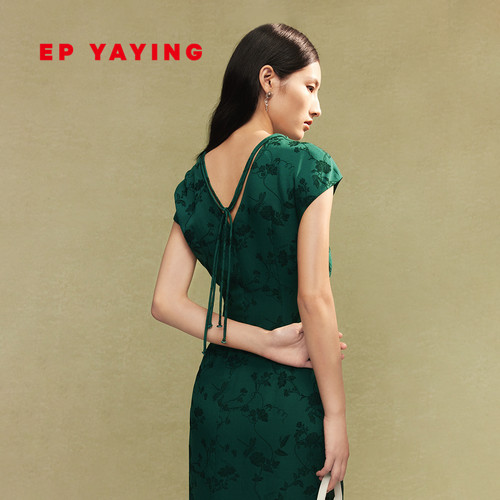 雅莹国风新中式旗袍真丝连衣裙