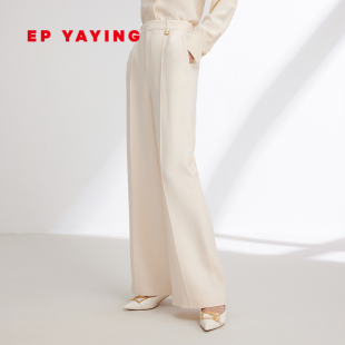 6439B 2024早春新品 EP雅莹女装 丝毛沉香乔羊毛直筒阔腿裤
