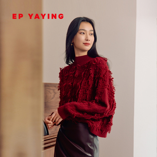 商场同款 肌理感绵羊毛半高领针织衫 9530A YAYING雅莹女装