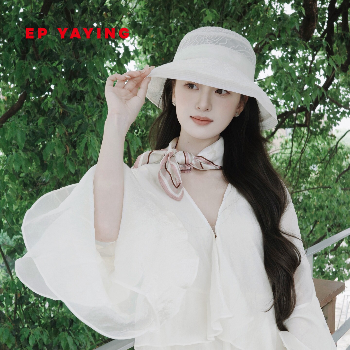 [UPF50+防晒]EP雅莹女帽 国风桑蚕丝刺绣遮阳渔夫帽 26新品ZH06A