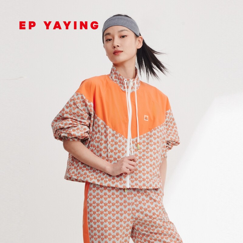 EP YAYING雅莹女装 休闲印花宽松短款运动外套 商场同款1306A