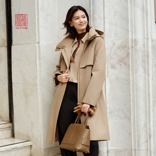 2025冬新款 鹅绒风衣羽绒服 Y206A 防雨羊毛中长款 EP雅莹高端系列
