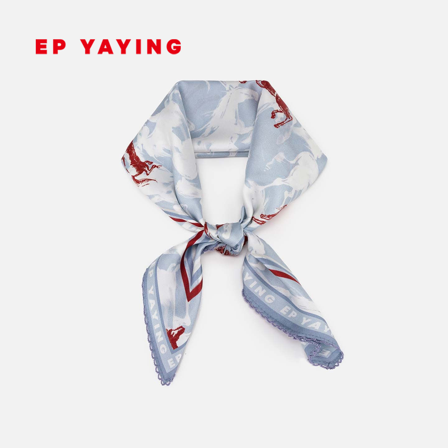 EP YAYING雅莹围巾 骏启新程双面印花桑蚕丝方巾围巾 26新品W101A