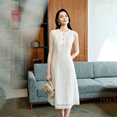 4655A 新款 EP雅莹高端系列 蕾丝收腰背心连衣裙桑蚕丝内里2025夏季