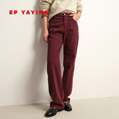 J622A 商场同款 YAYING雅莹女装 彩绒牛仔磨毛棉质直筒裤