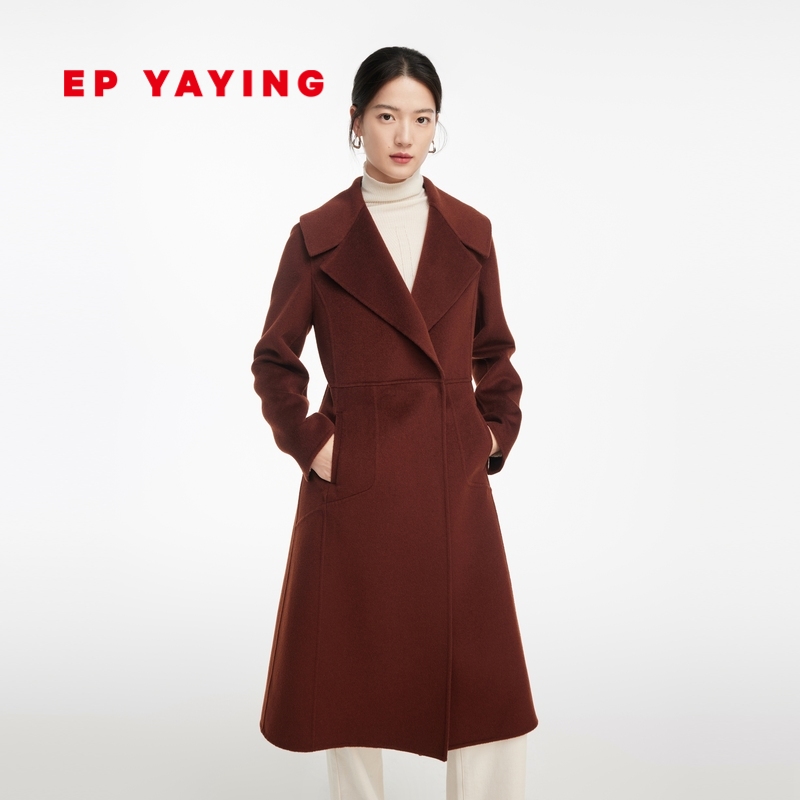 ep中长款双面羊绒大衣羊绒