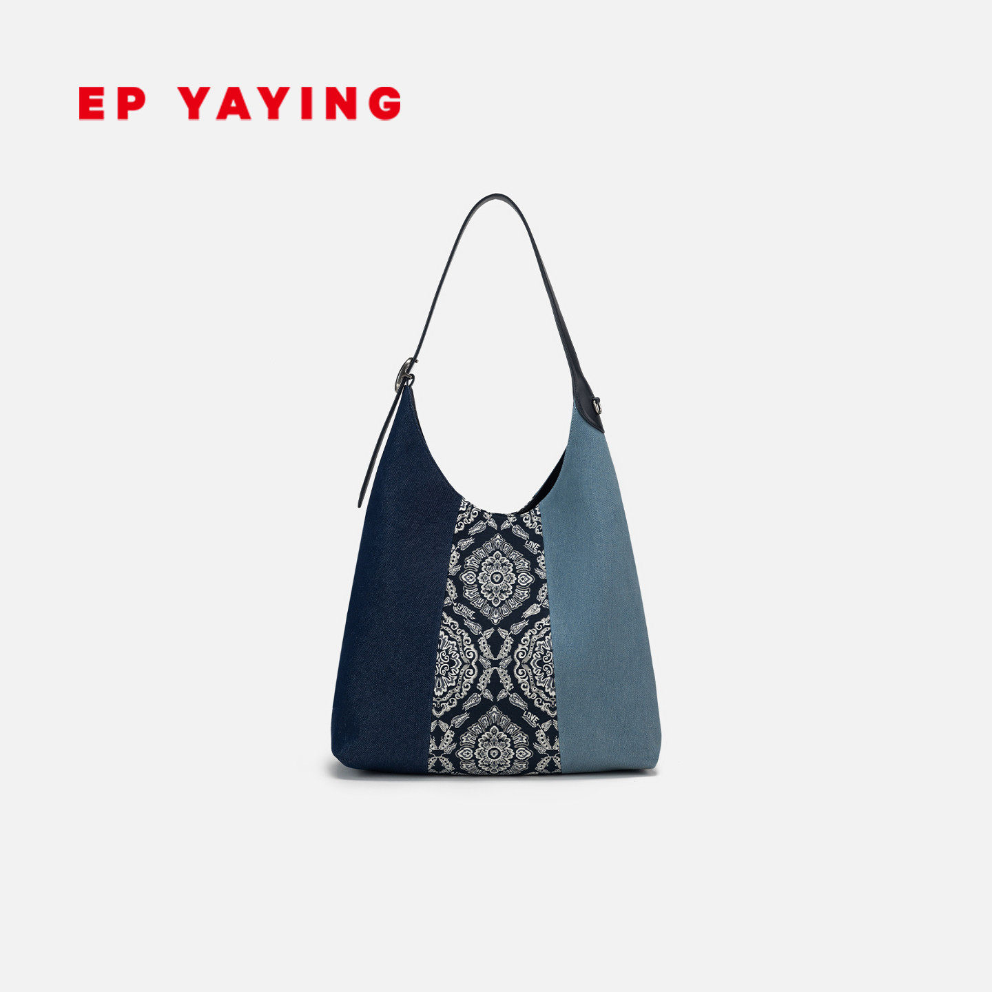 EP YAYING雅莹女包 Hobo随行国风提花牛仔拼接单肩包 26新品B101D,箱包皮具/热销女包/男包,腋下包,淘宝优惠券,粉丝福利购,淘宝优惠卷